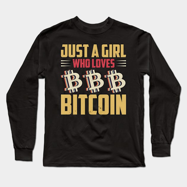 just a girl who loves bitcoin Long Sleeve T-Shirt by kakimonkey